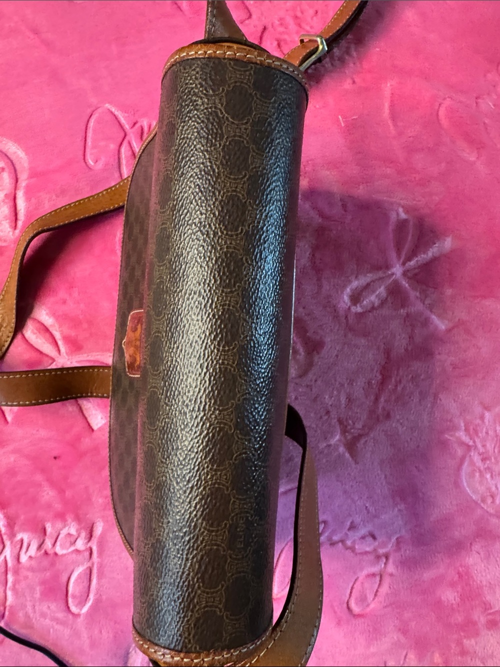CELINE Vintage Macadam Triomphe Structured Crossbody Bag M14 Made In Italy - Picture 11 of 15